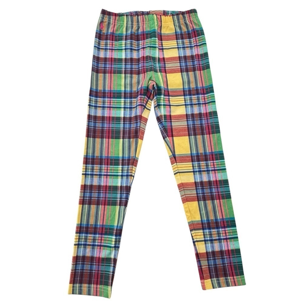 Polo Ralph Lauren Girls Madras-Print Stretch Jersey Legging 6X NWOT